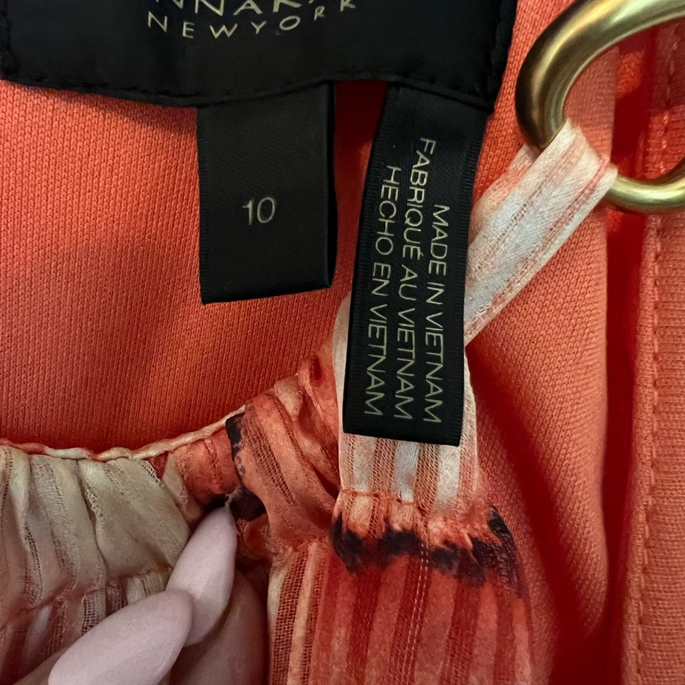 Donna Karan Orange and White Dress - Picture 2 of 2